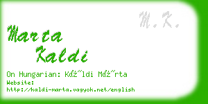 marta kaldi business card